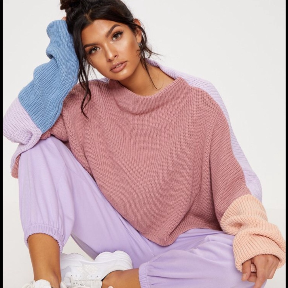 PrettyLittleThing Oversized Colour Block Sweater